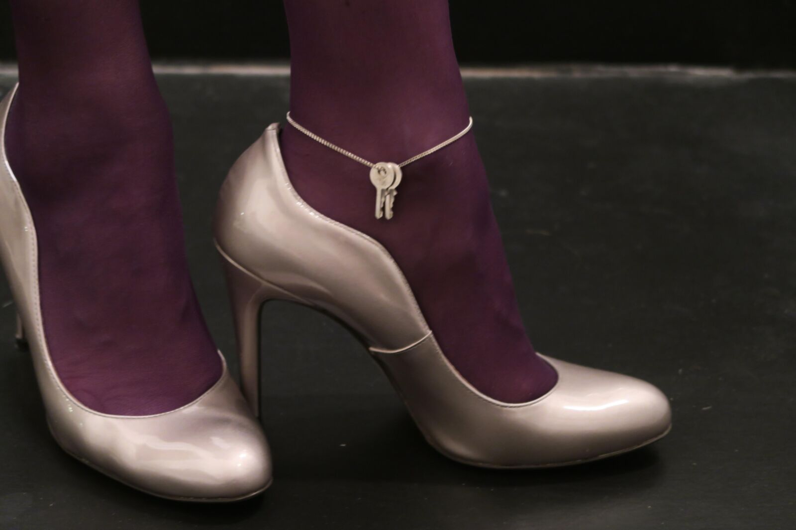her heels, her keys