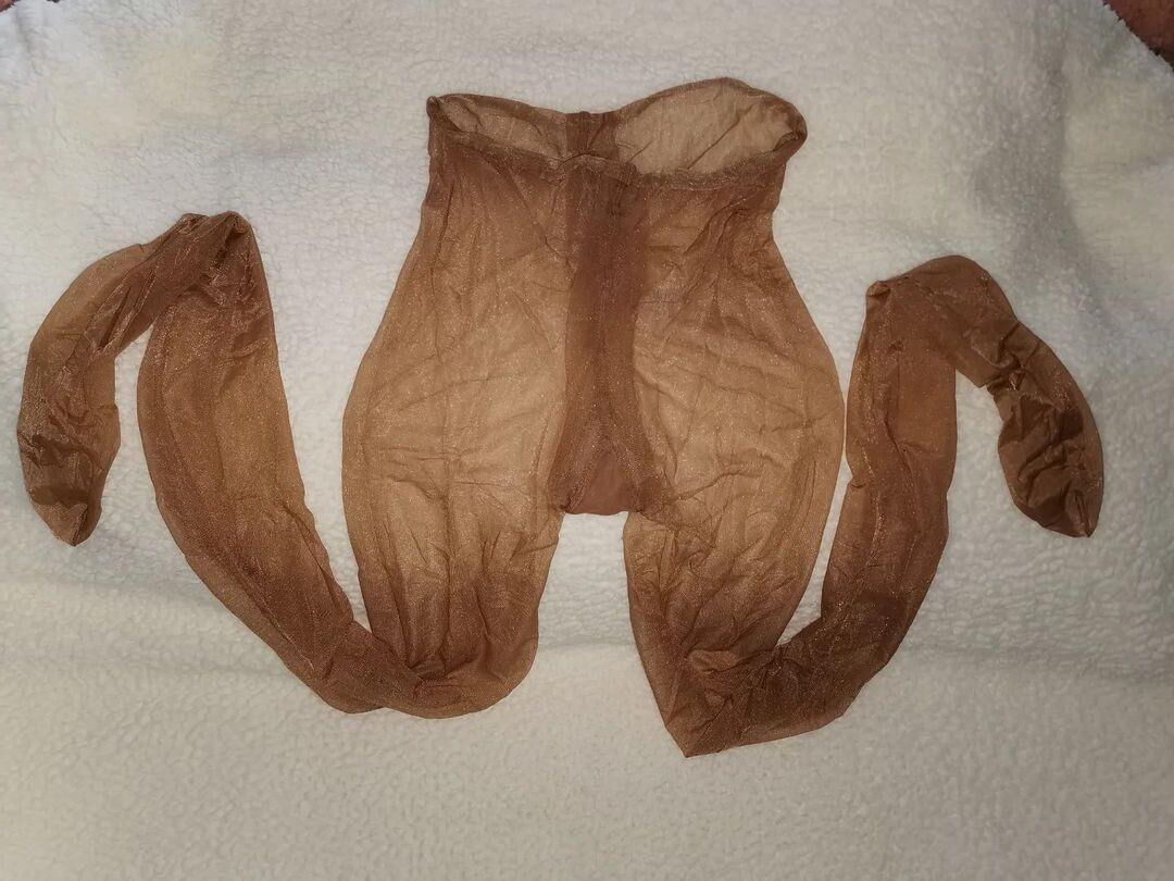 Hanging Hosiery, pantyhose drawers, discarded nylon and vintage 