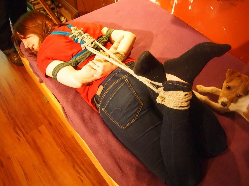 Cute girls hogtied