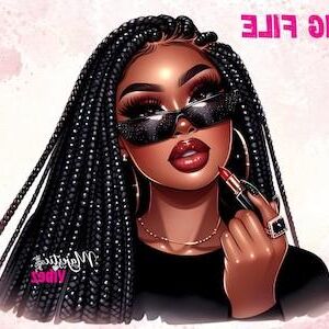 Black women lipstick application