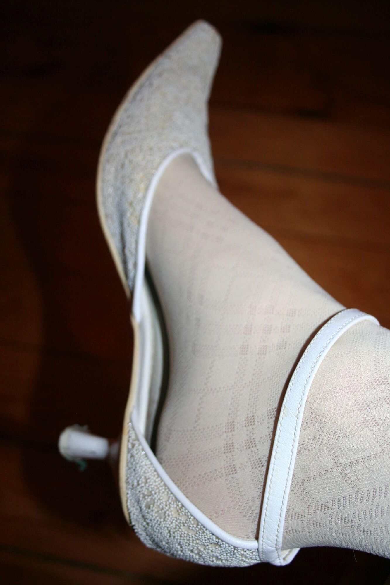 White pantyhose and my feet