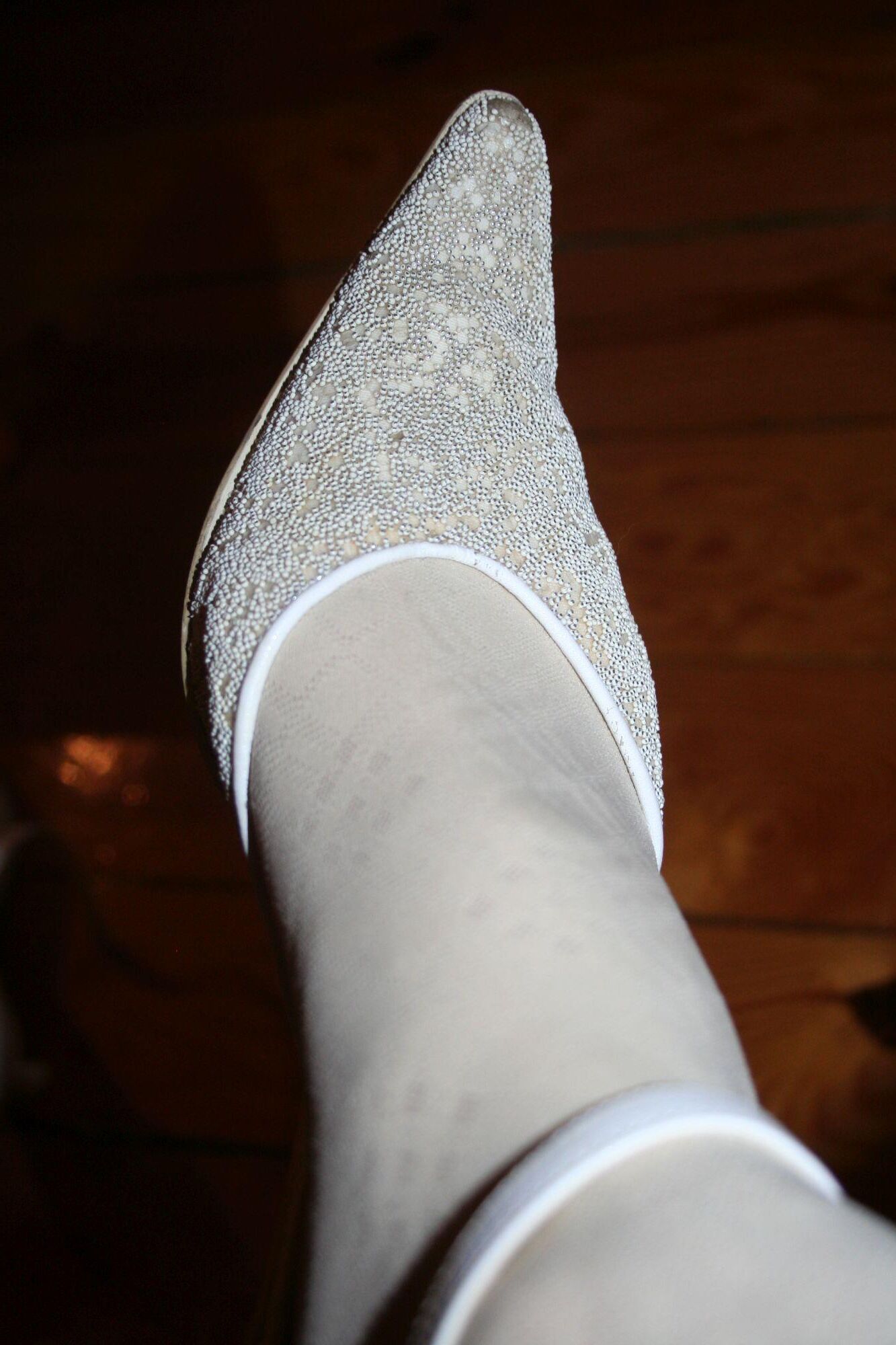 White pantyhose and my feet