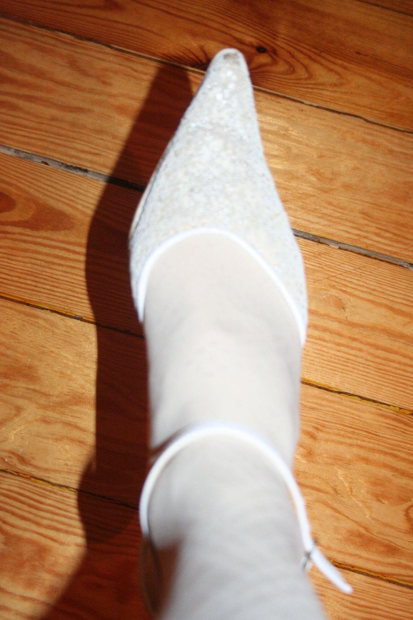 White pantyhose and my feet