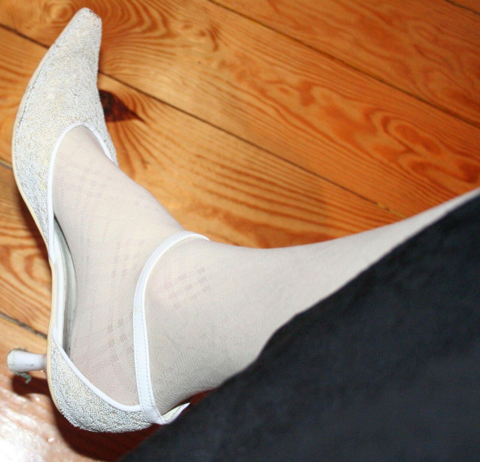 White pantyhose and my feet