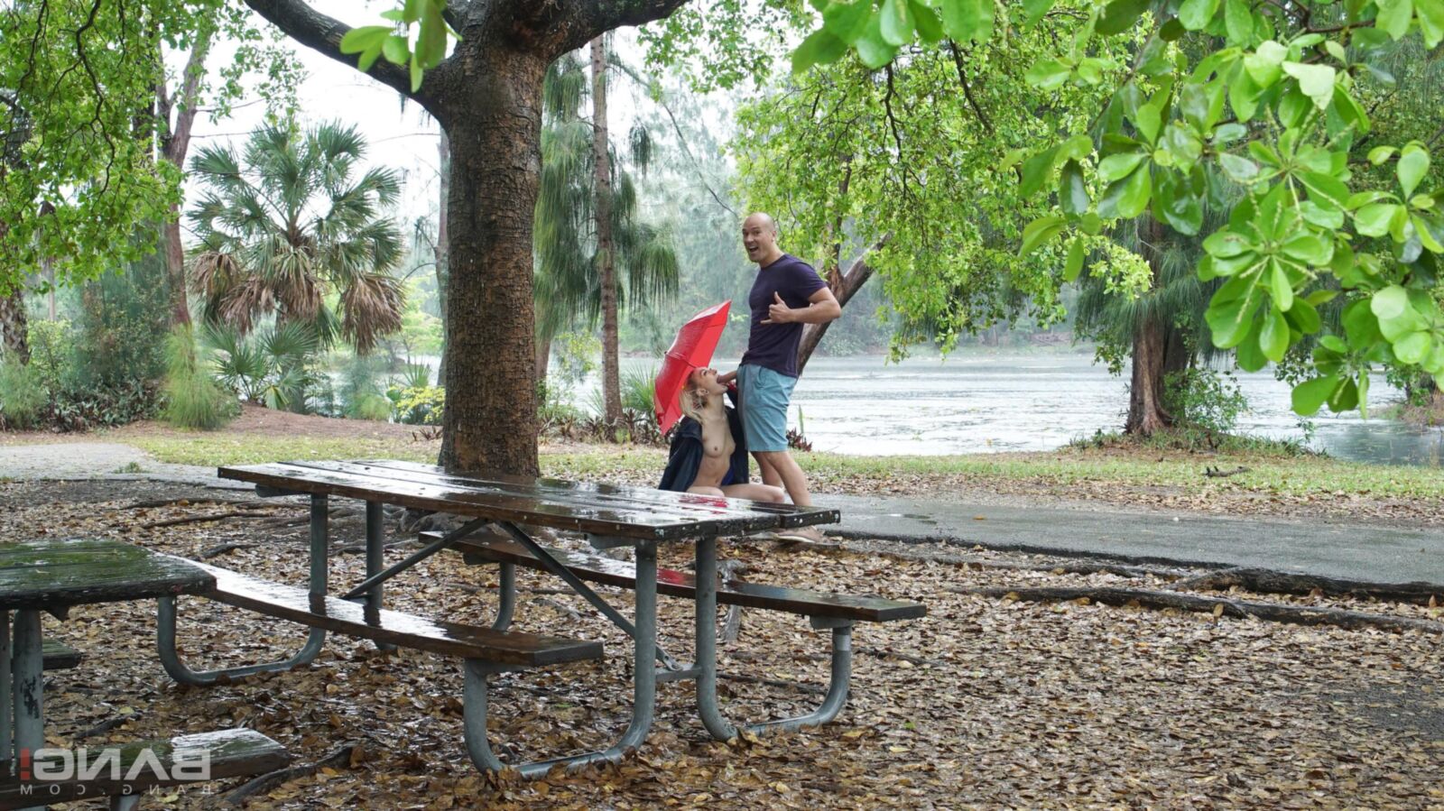 Chloe Temple Strips and fucks in public on a rainy day!