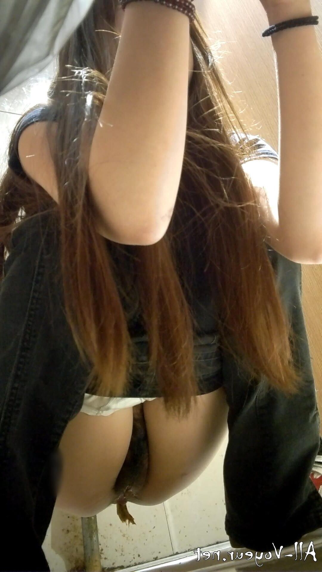 Bathroom Shot Panoramic shot of a young lady pissing 