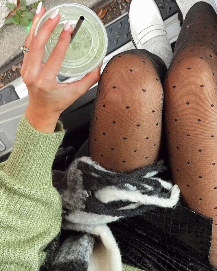 Polka dot nylons are so sexy
