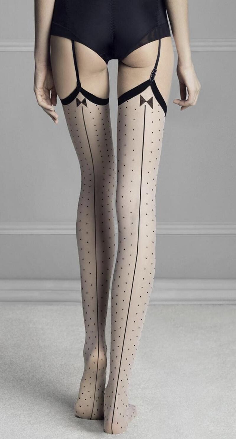 Polka dot nylons are so sexy