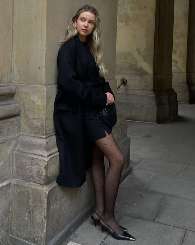 Polka dot nylons are so sexy