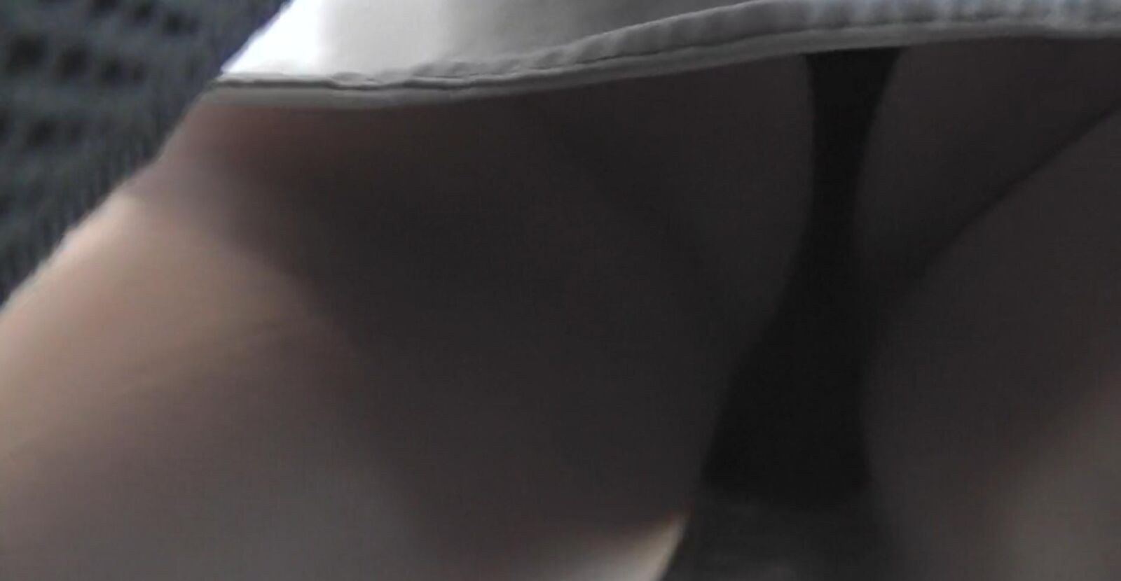 Upskirt black thong