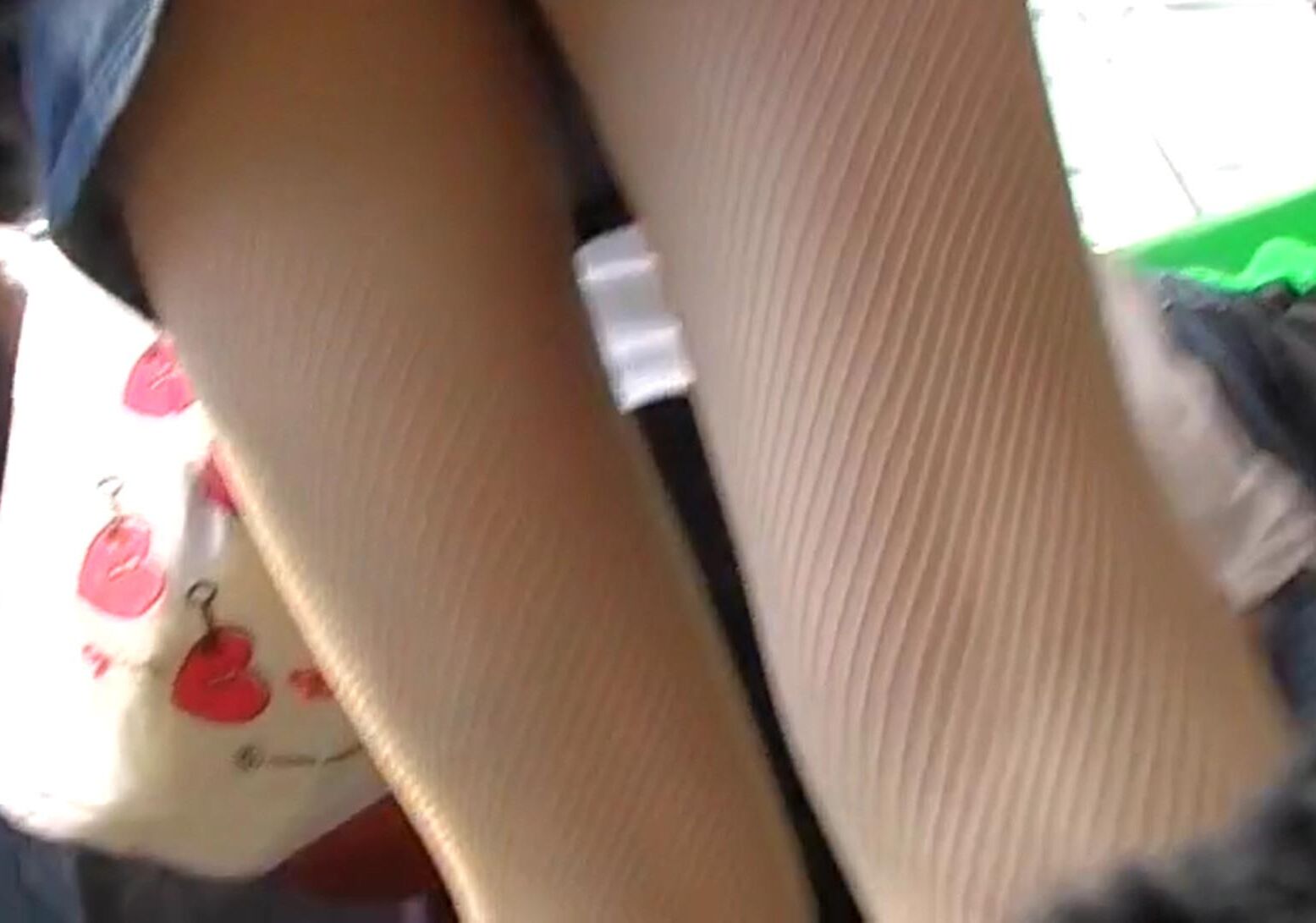 Upskirt fishnet pantyhose