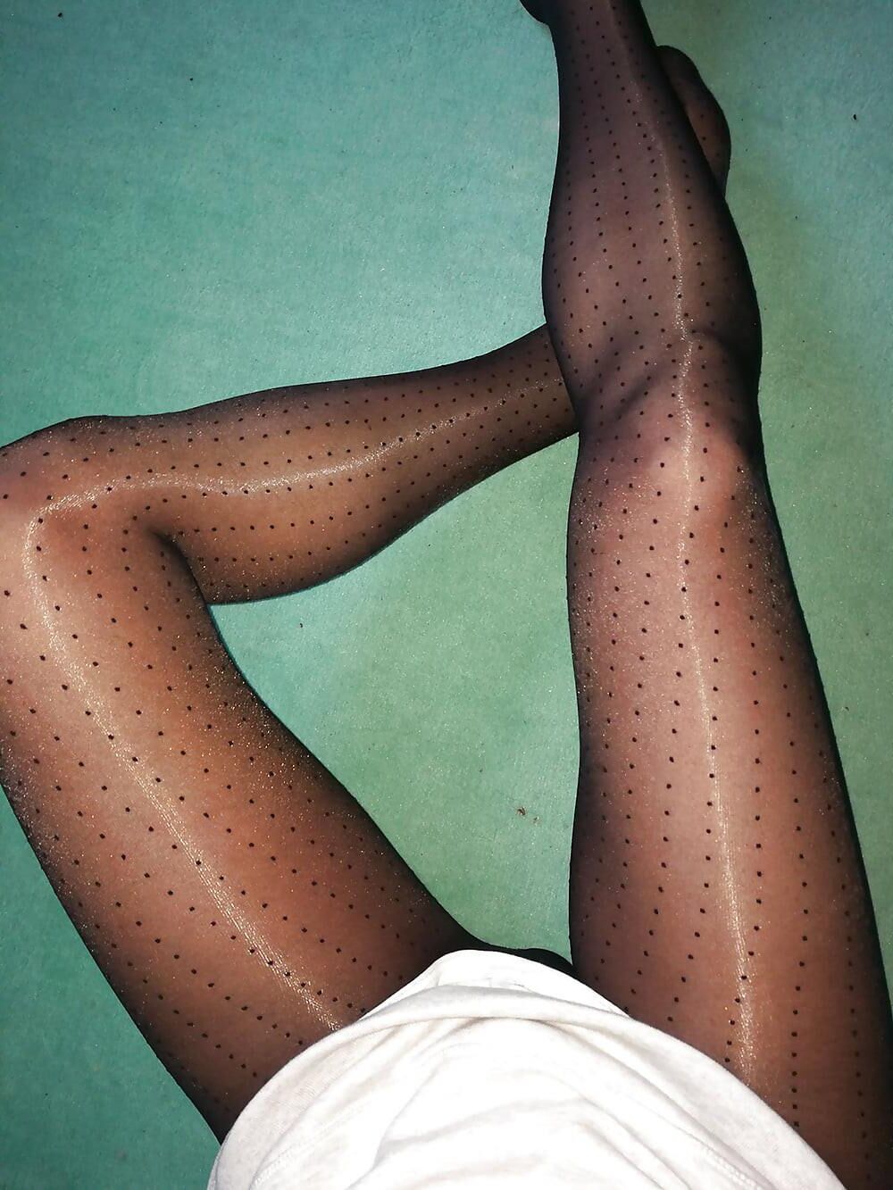 Polka dot nylons are so sexy