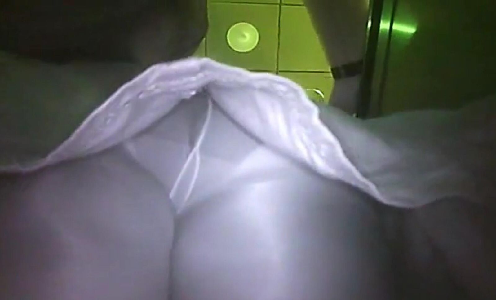 Upskirt white pantyhose