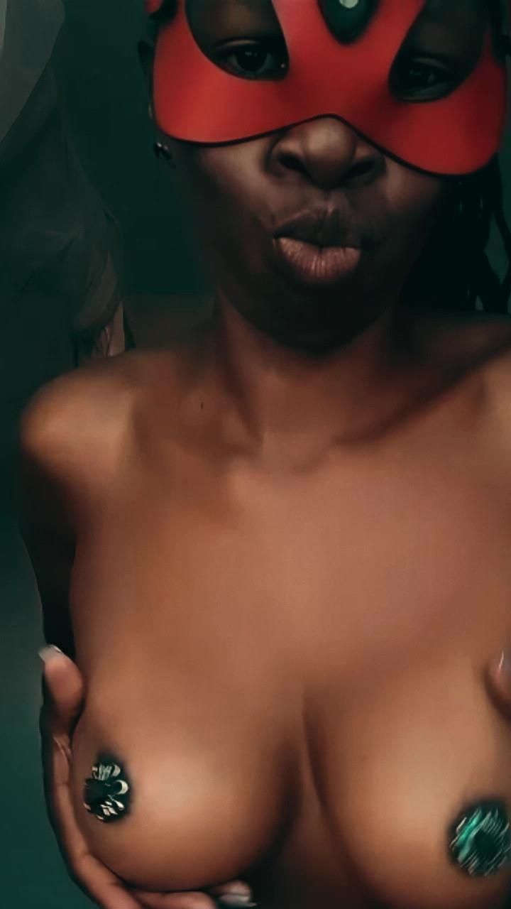 ** THIS IS AFRICA** Hot Masked Ebony Nairobi Girl Playing Boobs