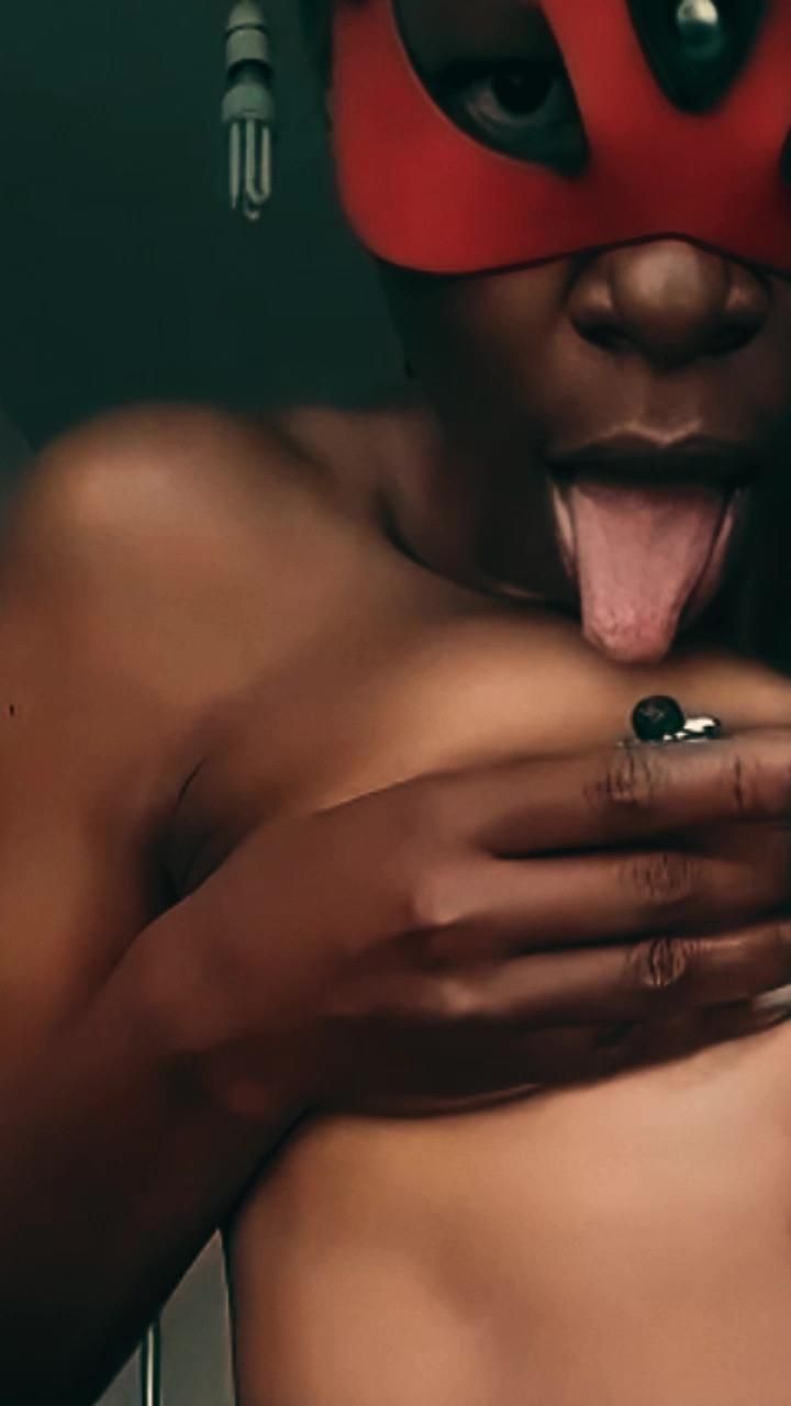 ** THIS IS AFRICA** Hot Masked Ebony Nairobi Girl Playing Boobs