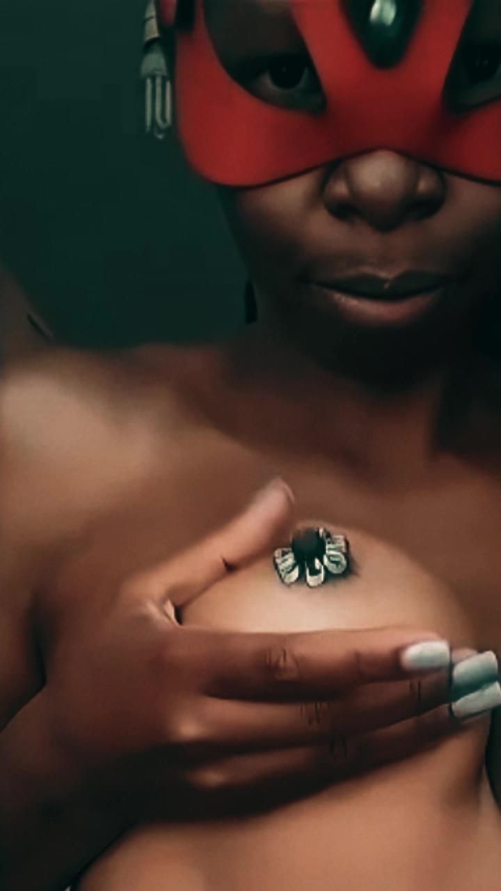 ** THIS IS AFRICA** Hot Masked Ebony Nairobi Girl Playing Boobs