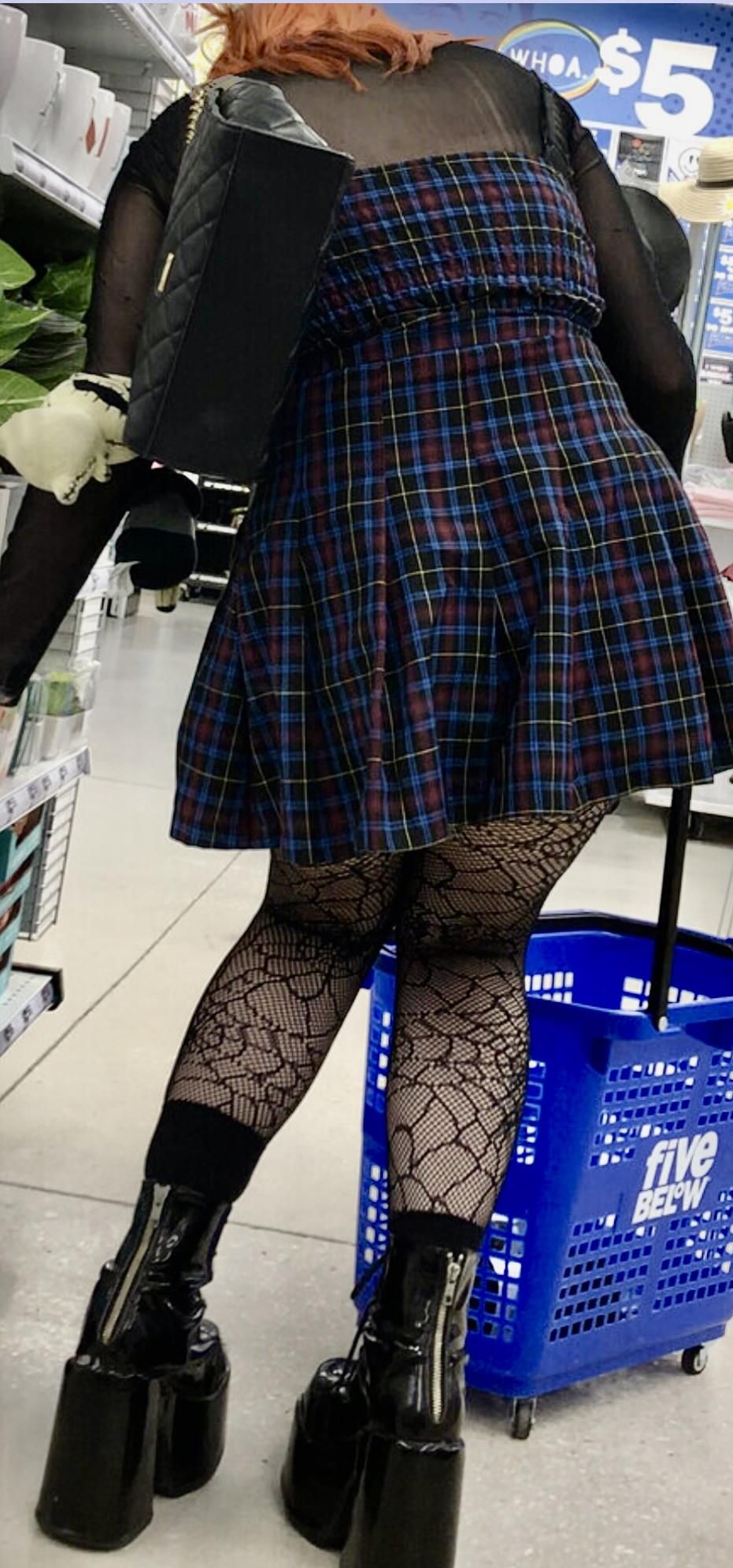 Candid tights creeping 