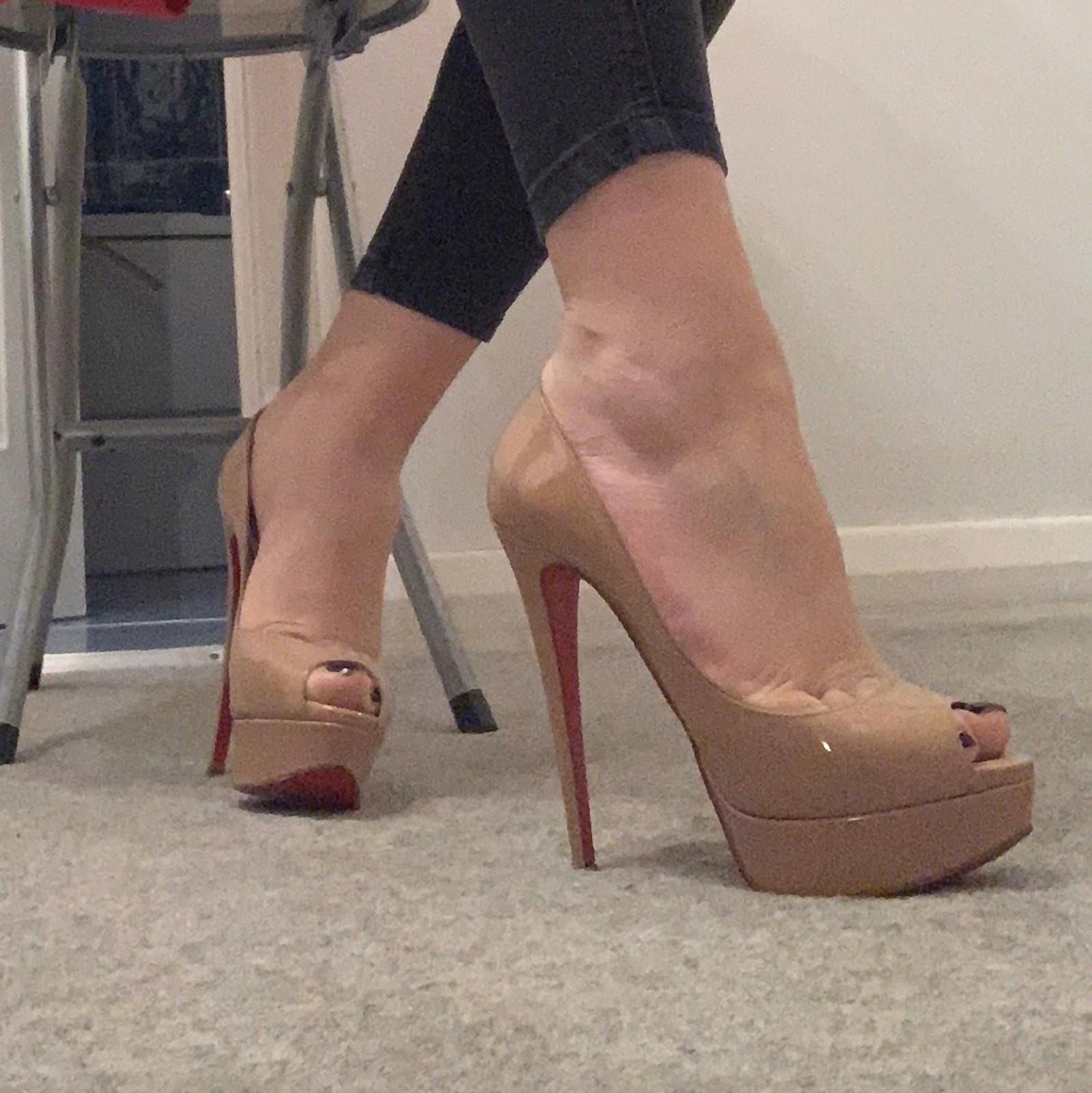 Louboutin Lady Peep wearing hotties