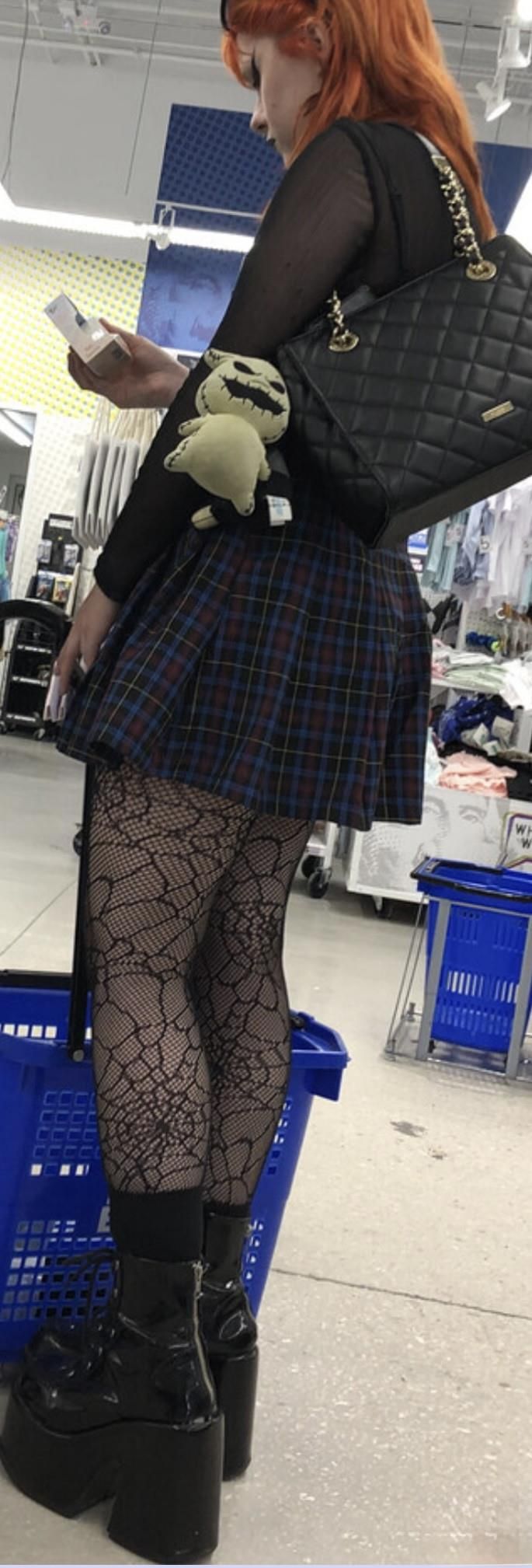 Candid tights creeping 