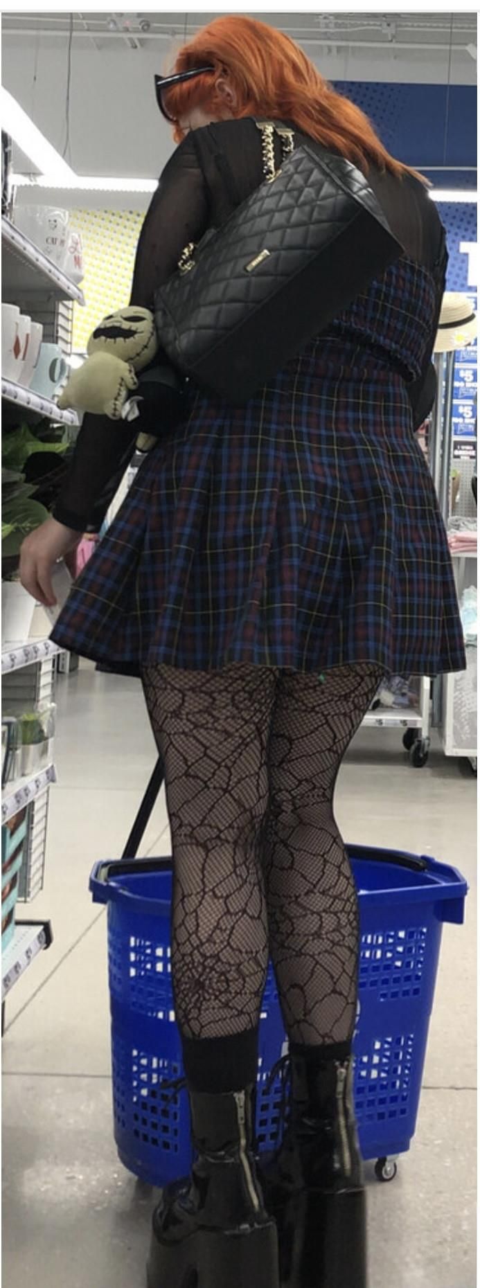 Candid tights creeping 