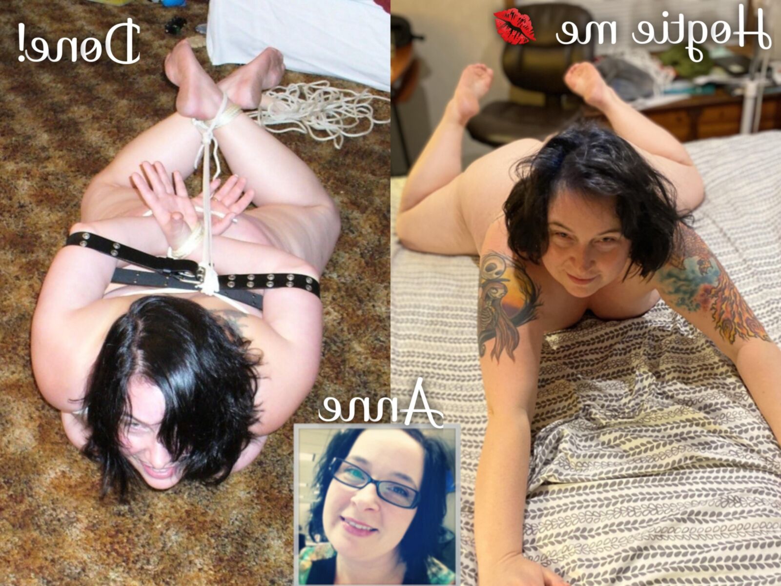 Amateur Pig hogtied wife Anne 