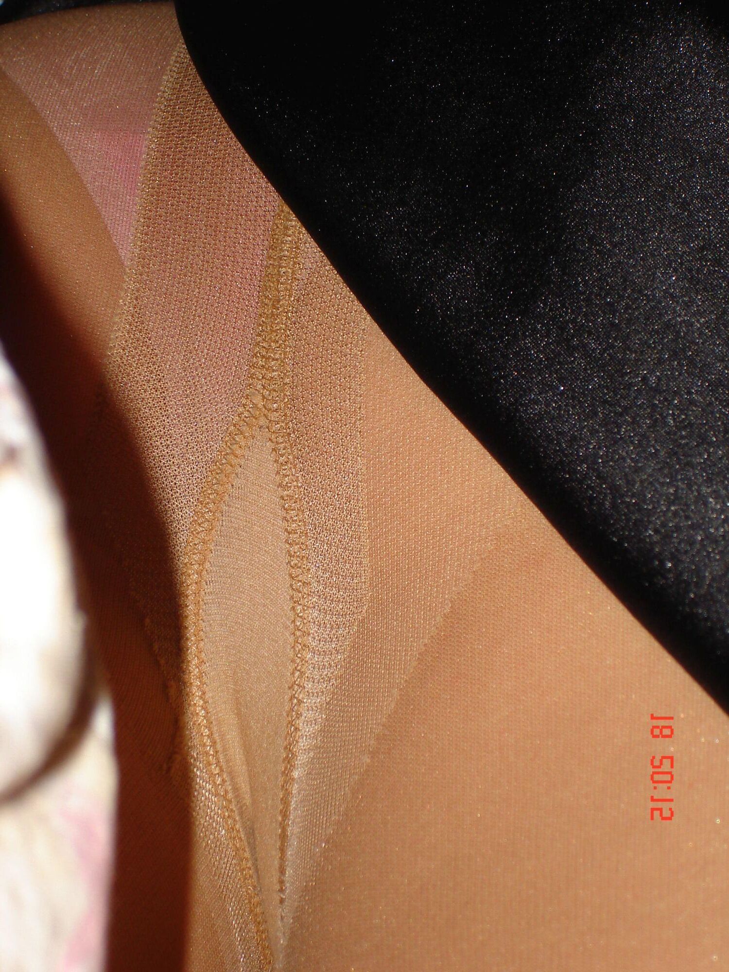 Shine pantyhose and footjob