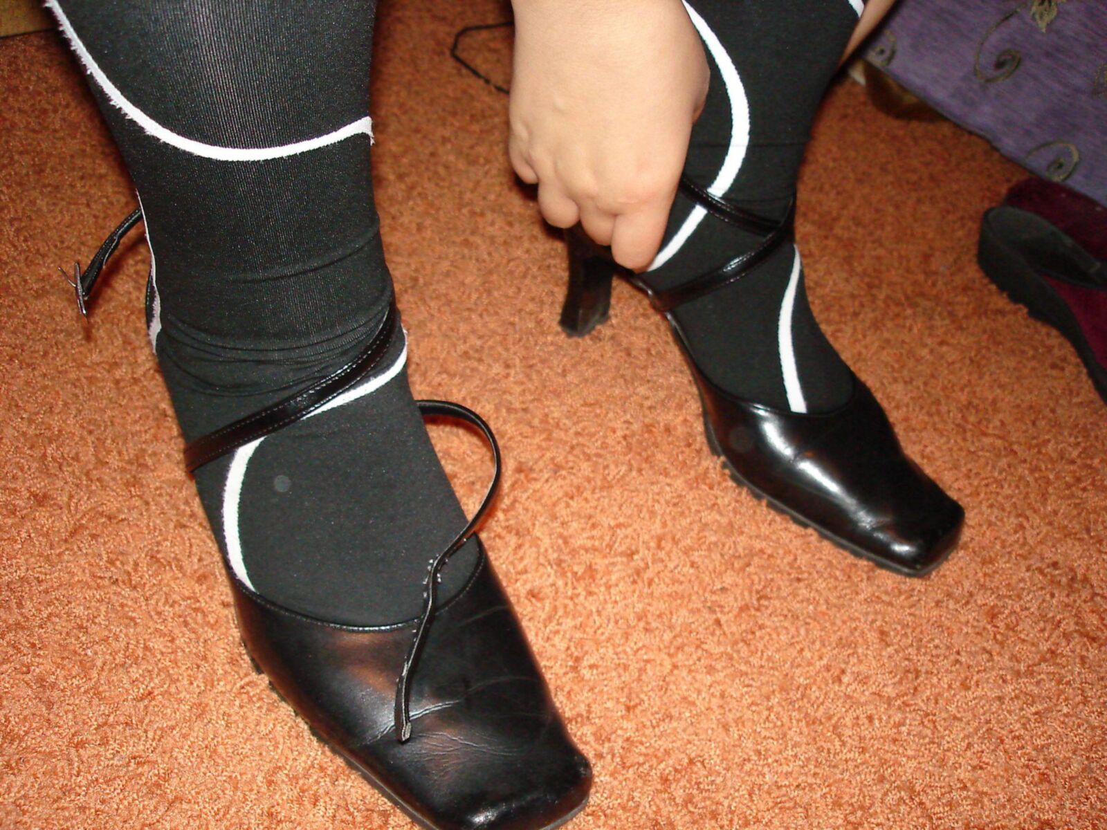 Patterned black Pantyhose