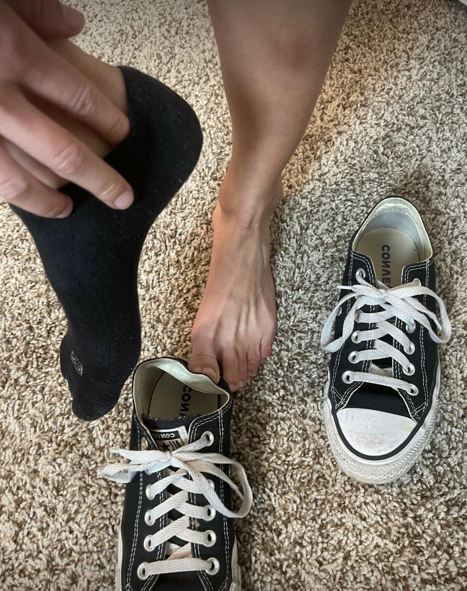  yr old Kristin showing her sweaty natural toes