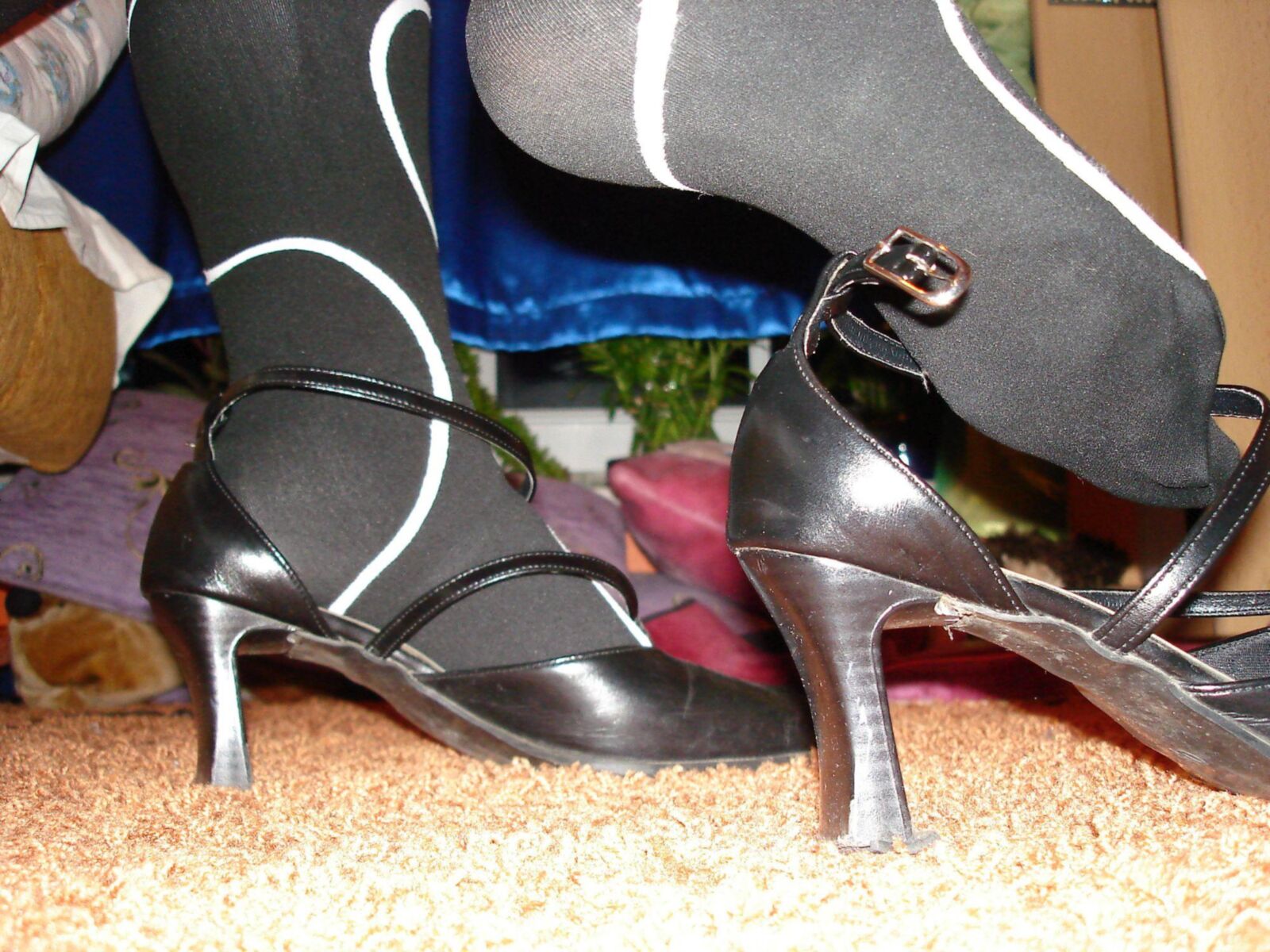 Patterned black Pantyhose
