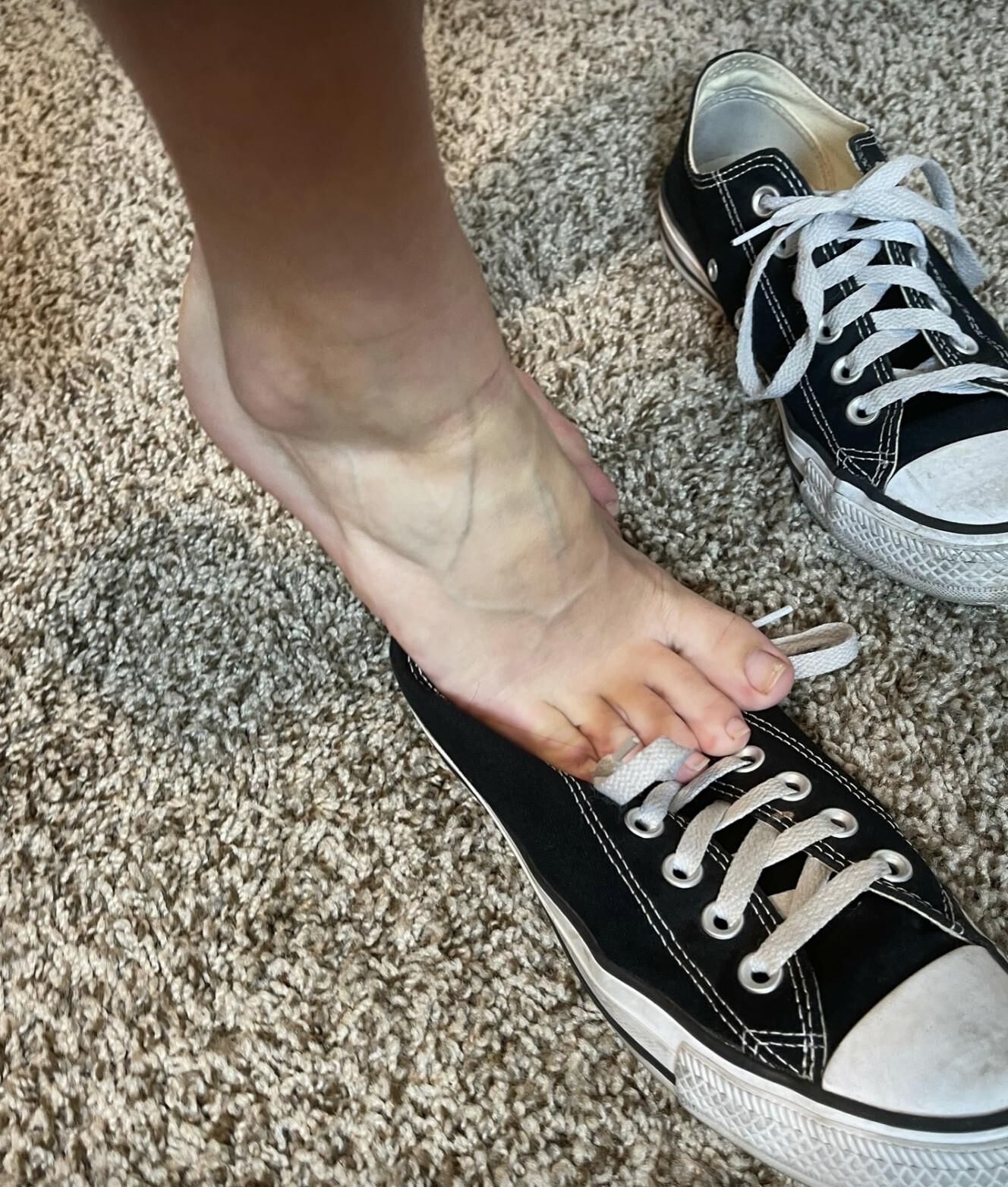  yr old Kristin showing her sweaty natural toes