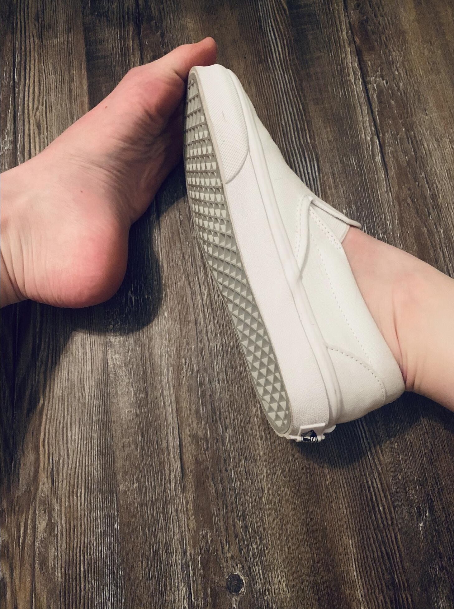 Heather removing her shoes showing her beautiful toes