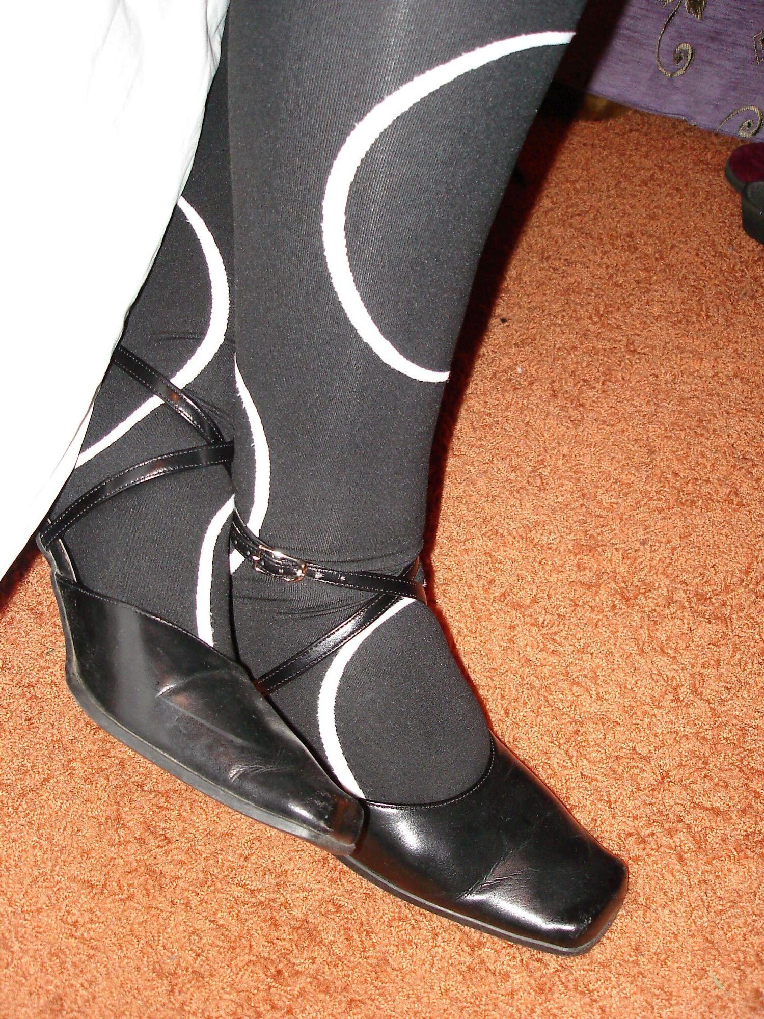 Patterned black Pantyhose