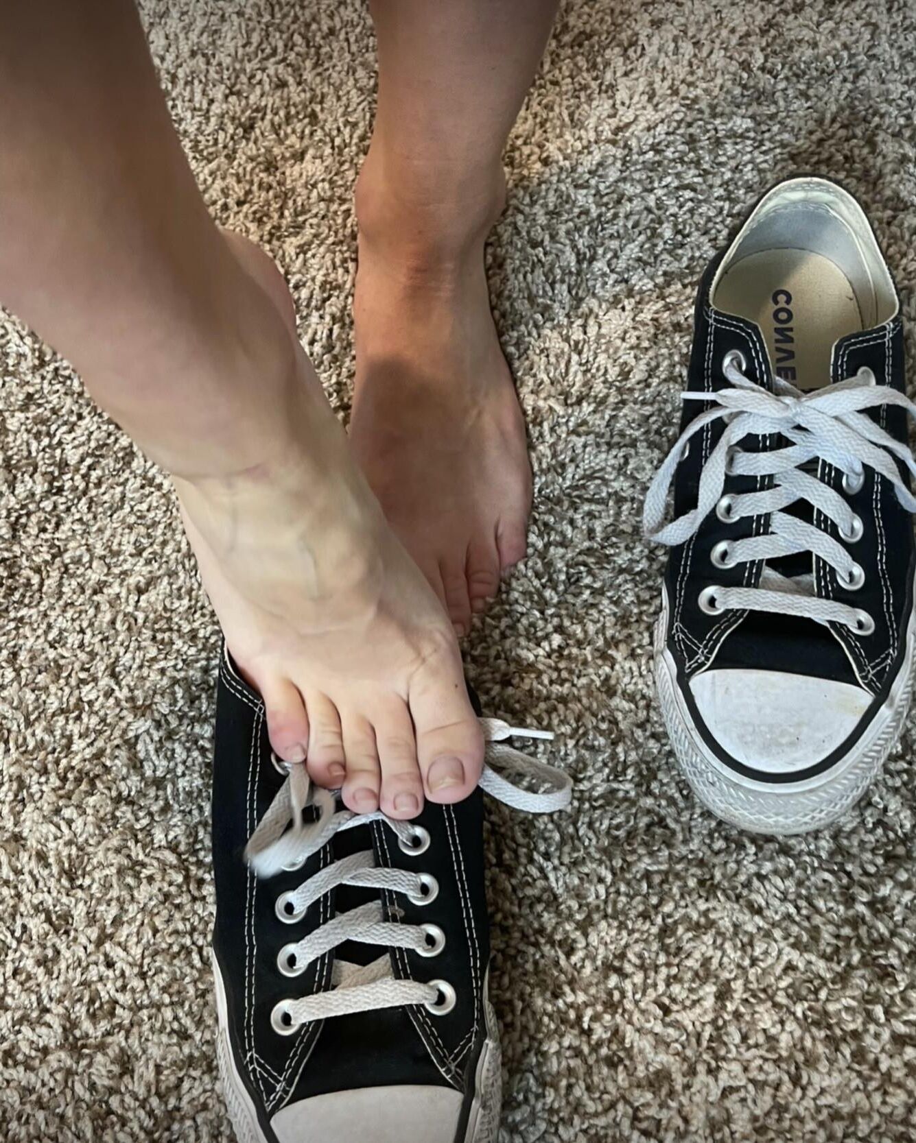  yr old Kristin showing her sweaty natural toes