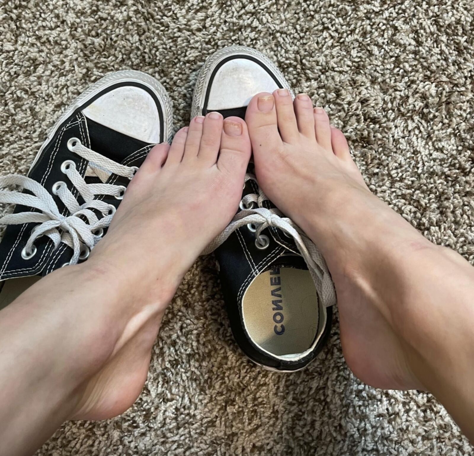  yr old Kristin showing her sweaty natural toes