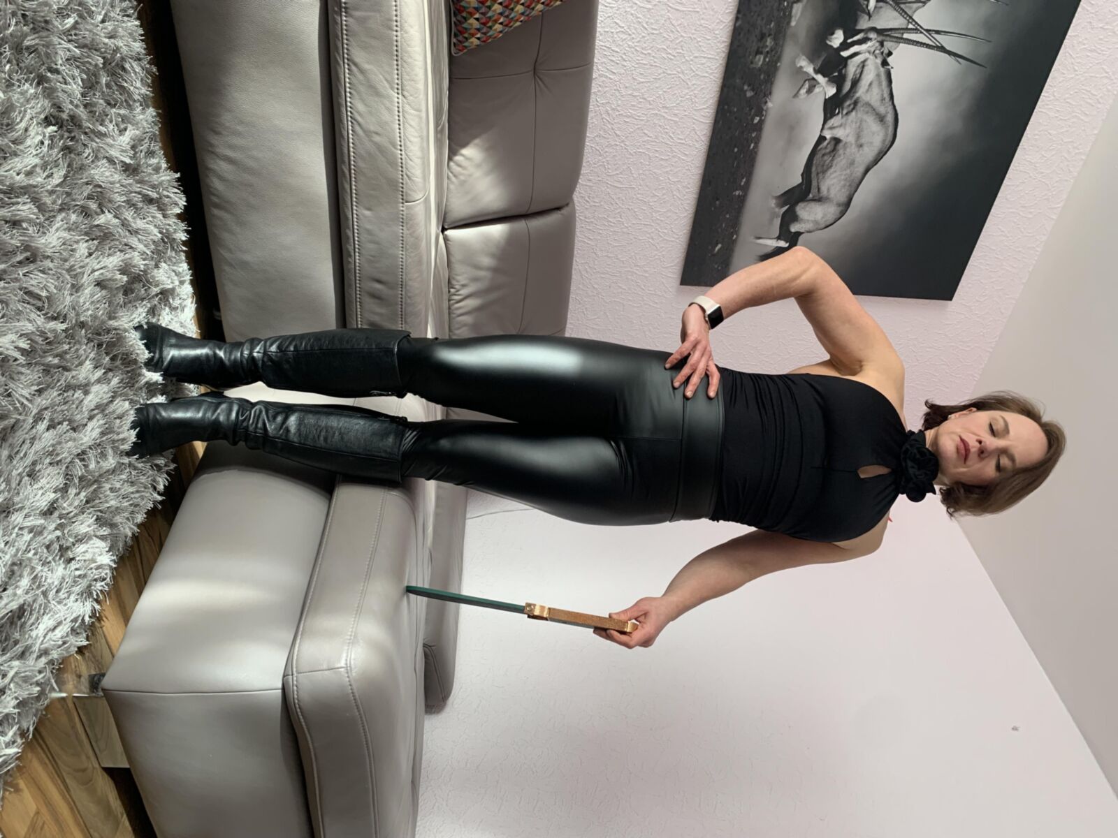 MadameD Fetish Queen hot tight leather Pants 