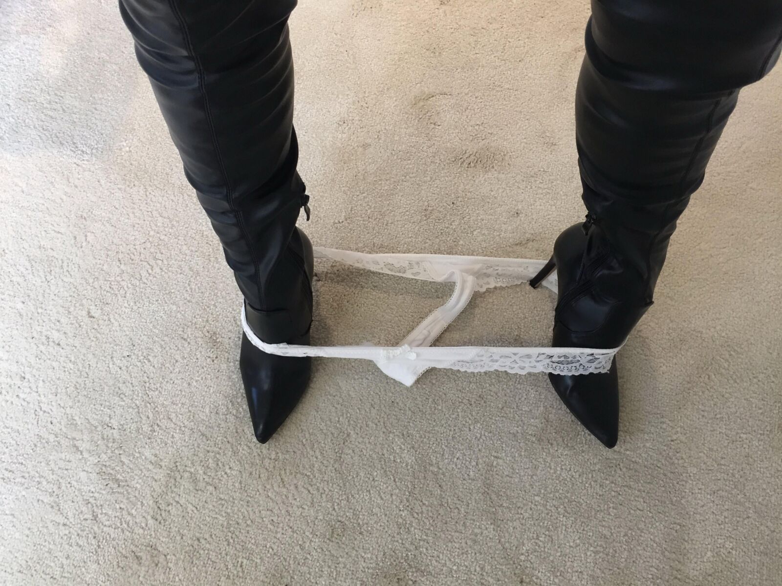 Helene self shots with her thigh high boots