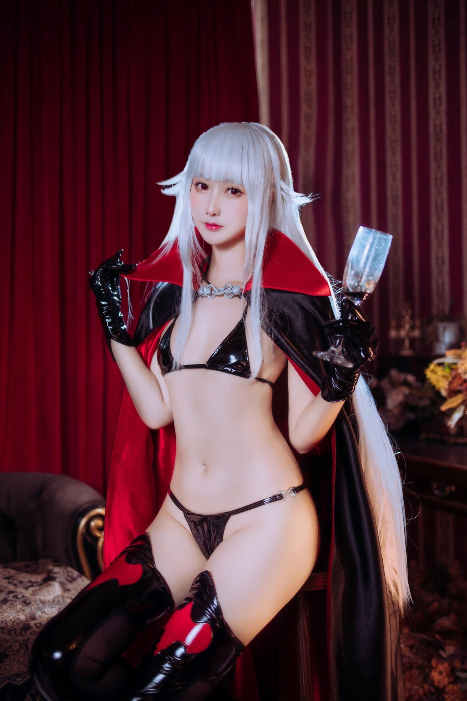 Yushengsanwei Black Látex ABG Fantasy Vampire