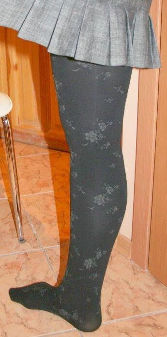Collants noirs à motifs
