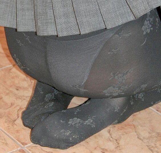 Collants noirs à motifs