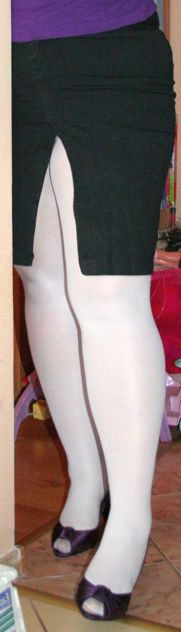 Collants blancs et chaussures