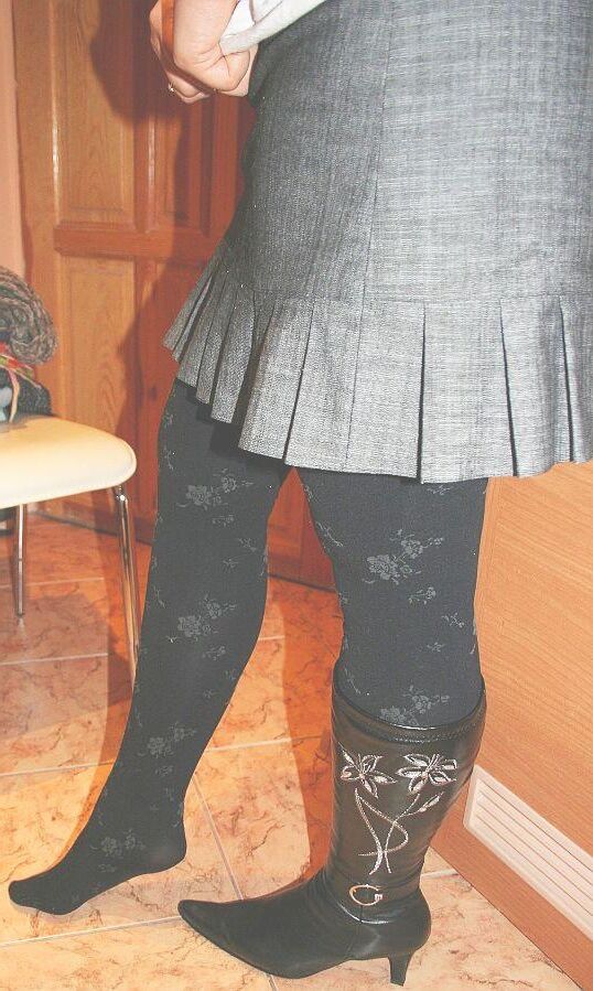 Collants noirs à motifs