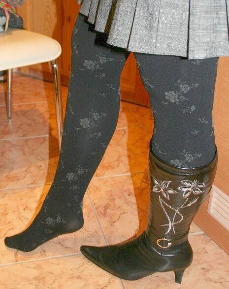 Collants noirs à motifs