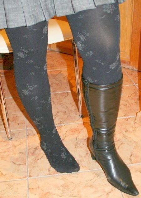 Collants noirs à motifs