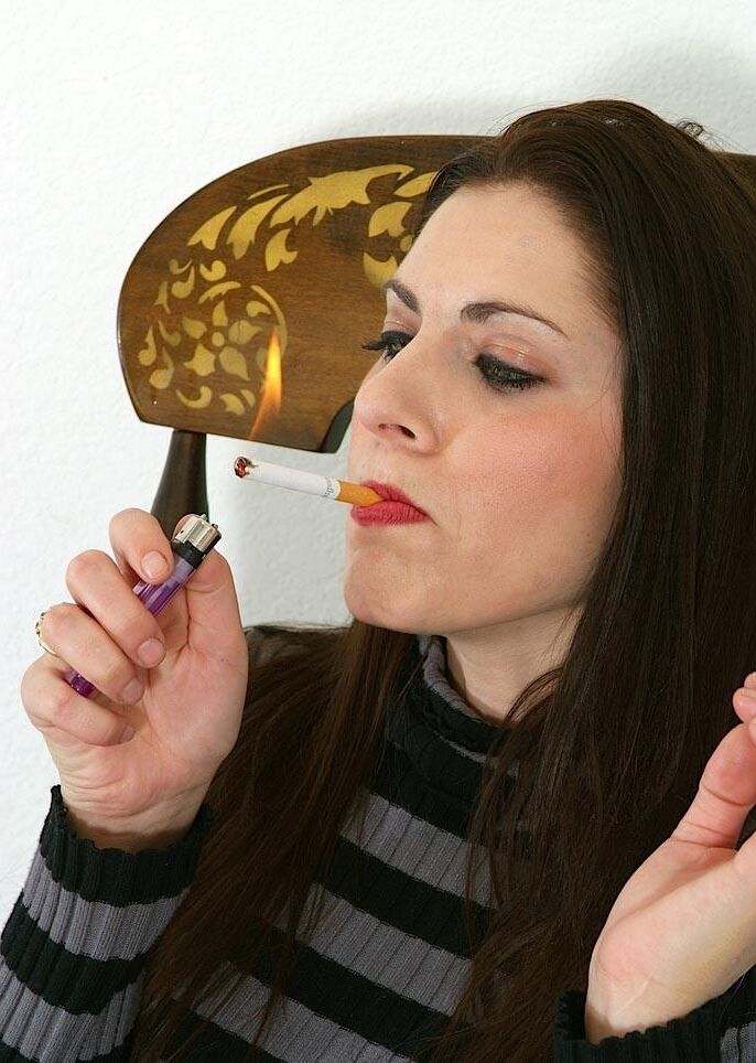 Lighting the cigarette
