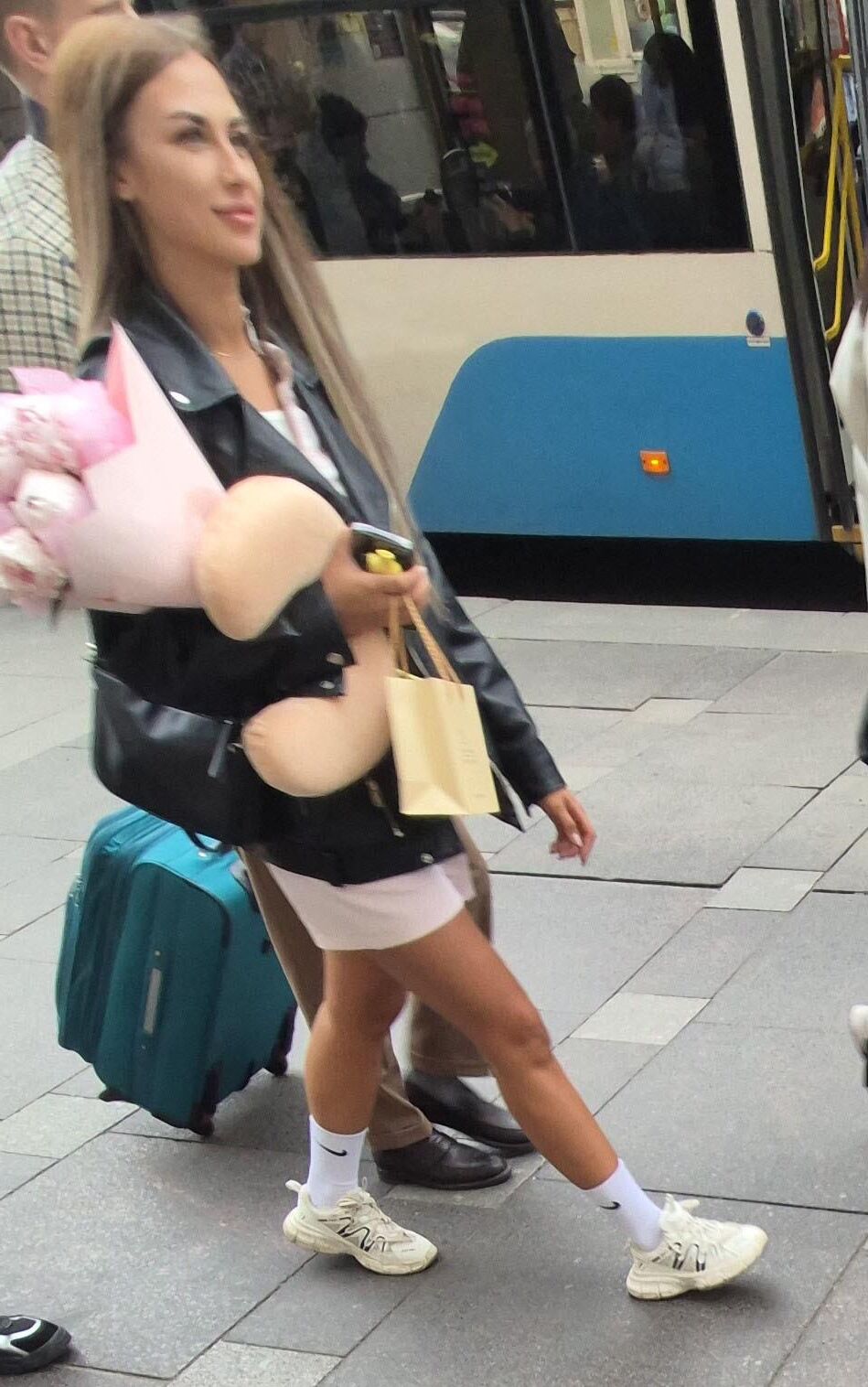 Beautiful girl in pink shorts