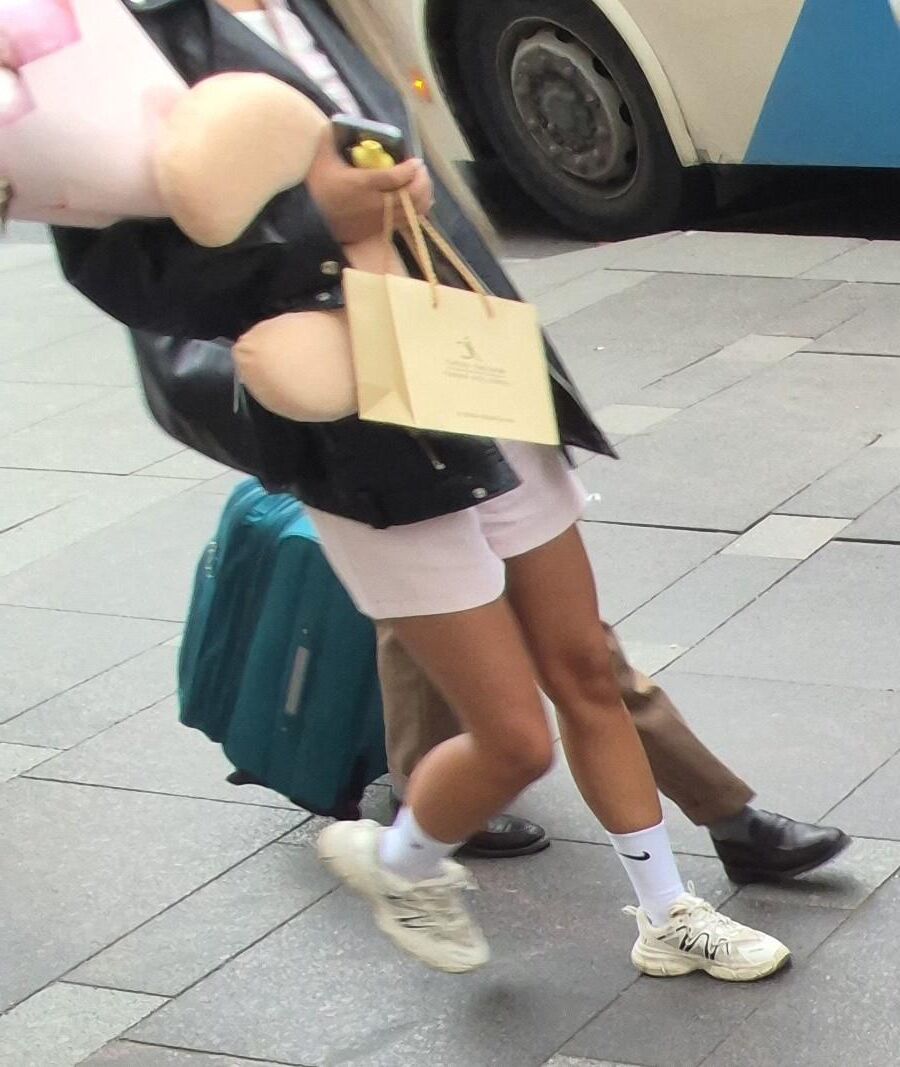 Beautiful girl in pink shorts
