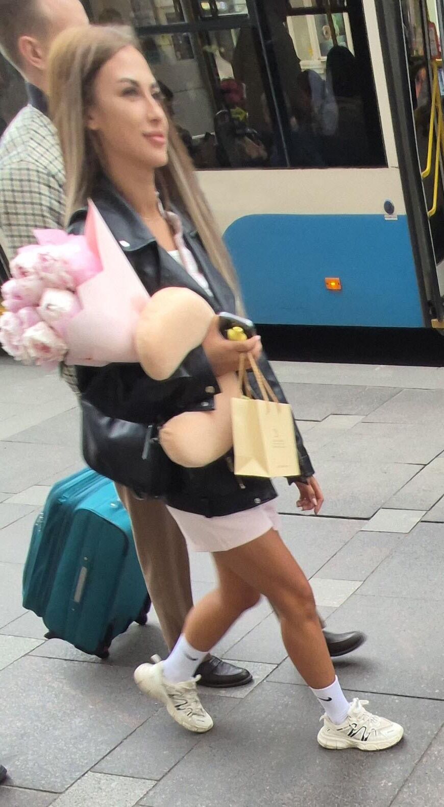 Beautiful girl in pink shorts