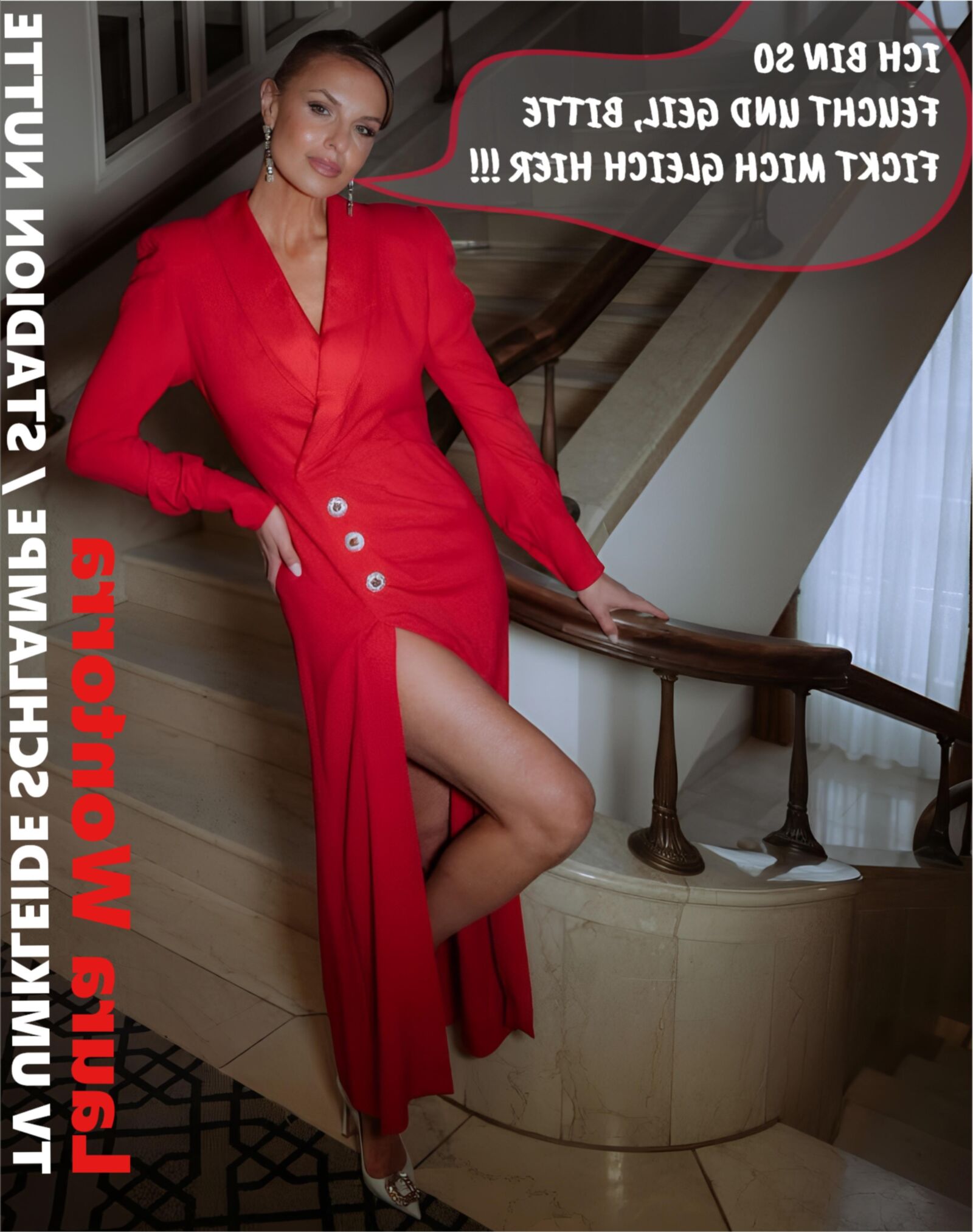 TV Milf Umkleide Schlampe Laura Wontorra、Notgeile Stadion Nutte