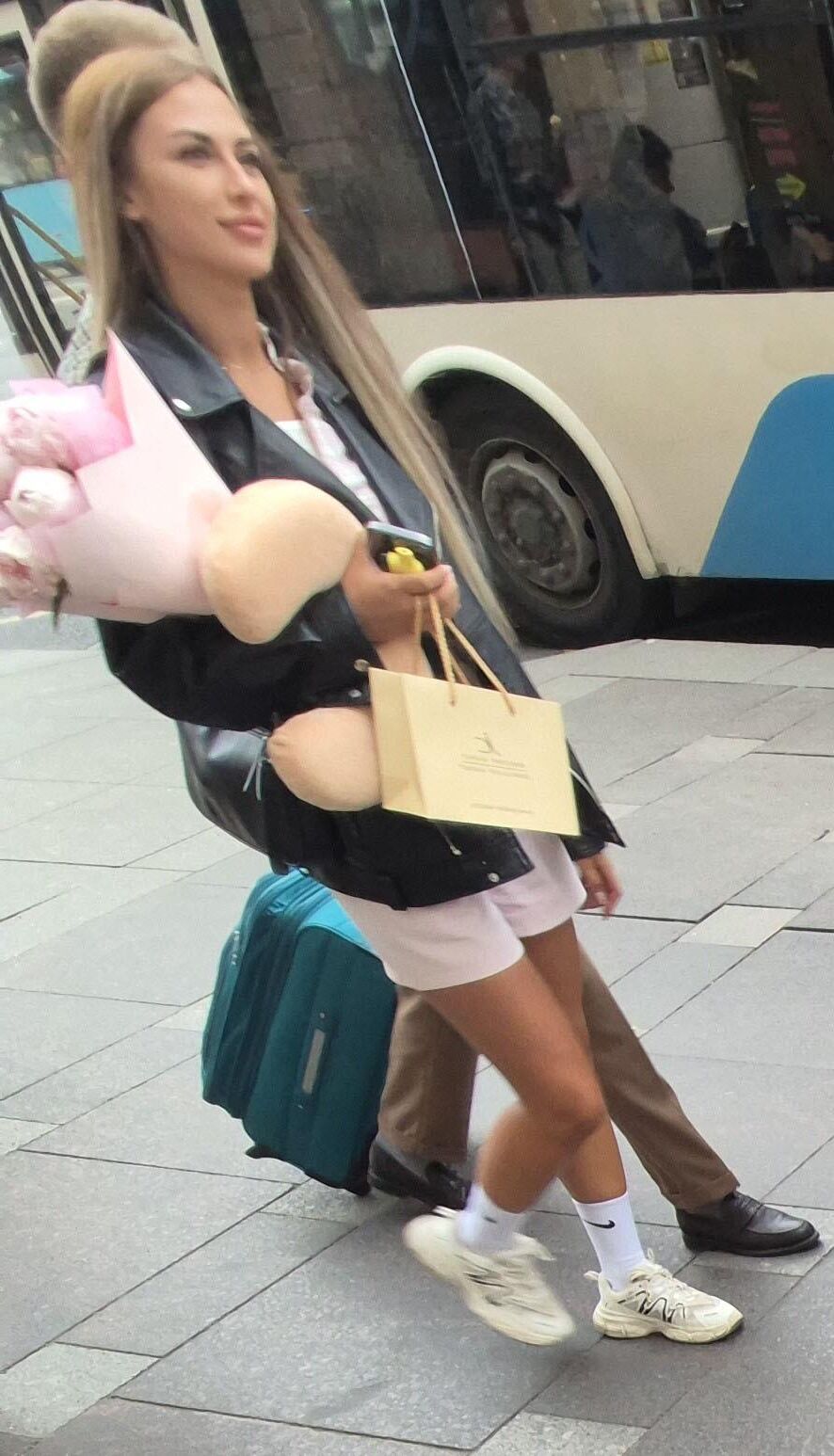 Beautiful girl in pink shorts