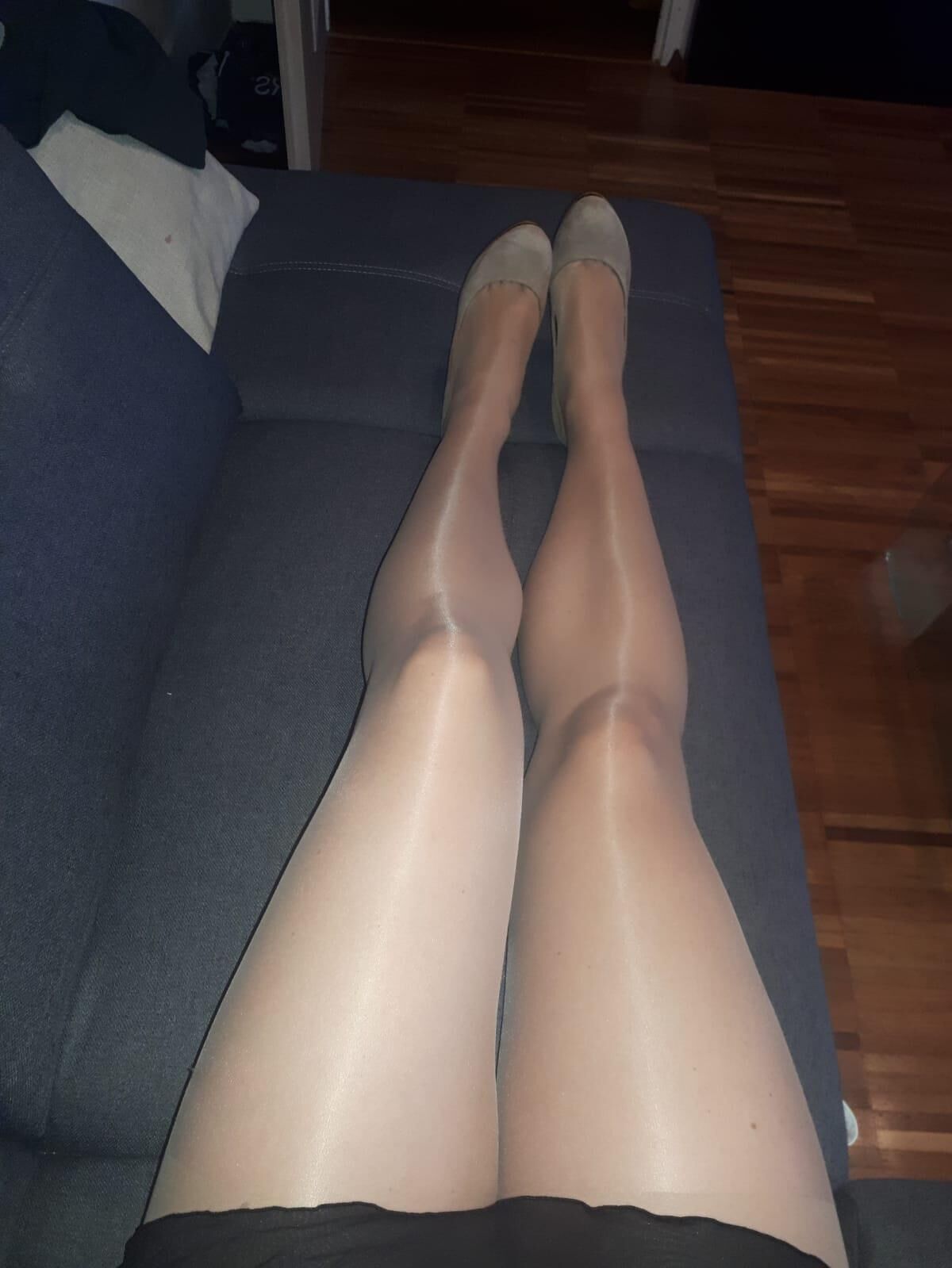 pantyhose, leggings, high heels